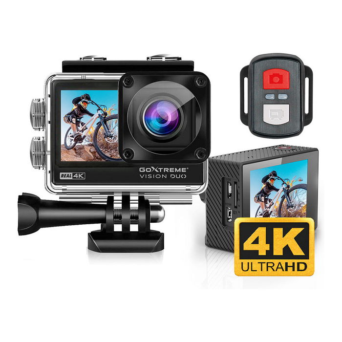EASYPIX GoXtreme Vision DUO 4K Acción Cámara 12 MP WiFi 120 fps Pantalla Táctil 2" Resistente al Agua 30m con Estuche y Accesorios EASYPIX GoXtreme Vision DUO 4K Acción Cámara 12 MP WiFi 120 fps Pantalla Táctil 2" Resistente al Agua 30m con Estuche y Accesorios
