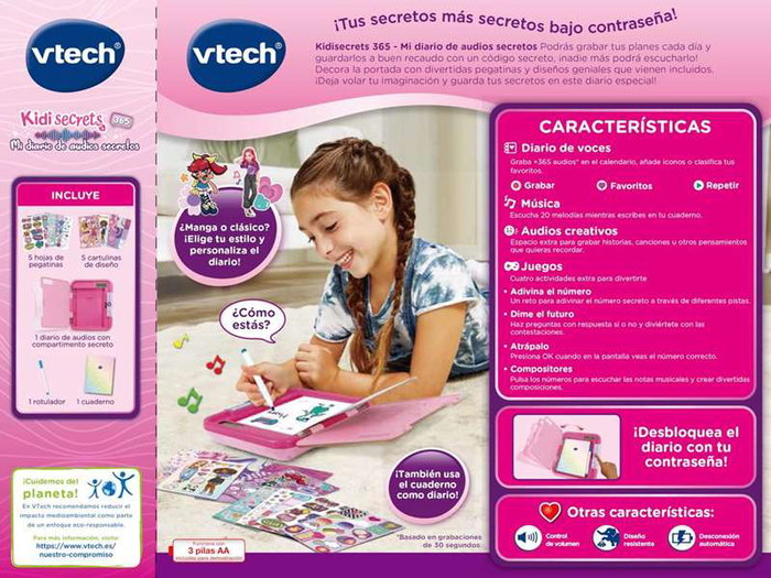 Vtech Kidisecrets Mi Diario de Audios Secretos