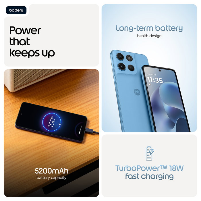 Motorola moto g17 Smartphone 6.72" 4G 4/128 GB Android 15 Dual SIM Pantalla LCD 2400x1080 Procesador Helio G81 Extreme Cámara 50 MP + 5 MP Batería 5200 mAh Color Alaskan Blue