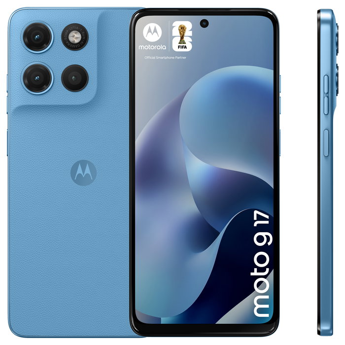 Motorola moto g17 Smartphone 6.72" 4G 4/128 GB Android 15 Dual SIM Pantalla LCD 2400x1080 Procesador Helio G81 Extreme Cámara 50 MP + 5 MP Batería 5200 mAh Color Alaskan Blue