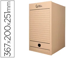 Liderpapel Caja de archivo definitivo folio doble ancho cartón reciclado kraft