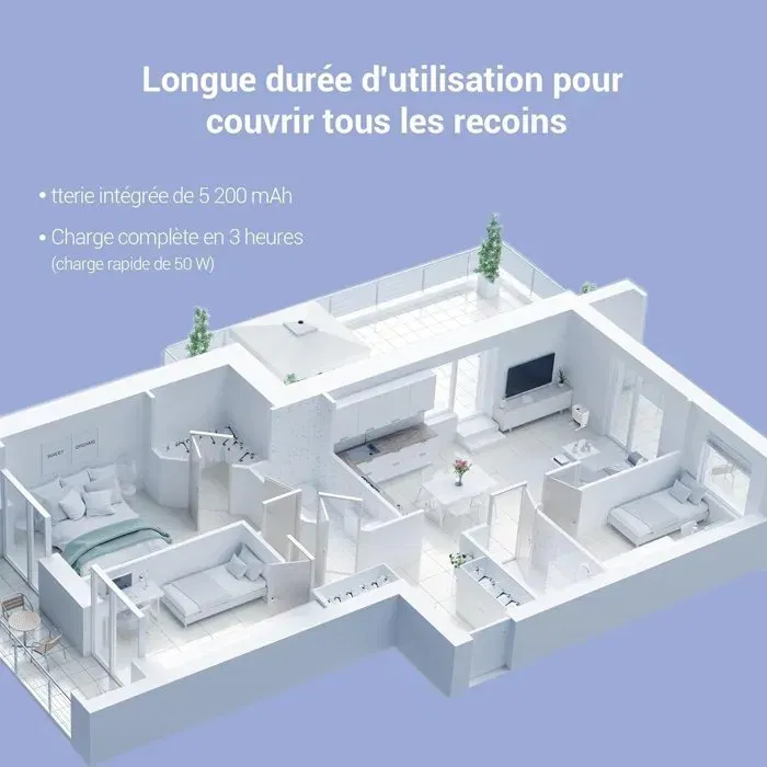 Ezviz Aspiradora Robot RS2 con Base - Lavado, Secado y Recarga Automáticos - 4000 Pa