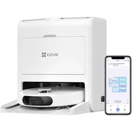 Ezviz Aspiradora Robot RS2 con Base - Lavado, Secado y Recarga Automáticos - 4000 Pa