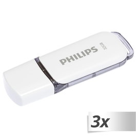 Philips USB 2.0 Snow Edition Shadow Grey 32GB Pack de 3