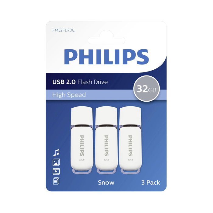 Philips USB 2.0 Snow Edition Shadow Grey 32GB Pack de 3