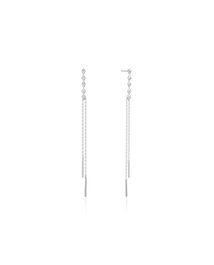 Ania Haie Pendientes Spike It Up en Plata de Ley Gris de 4cm