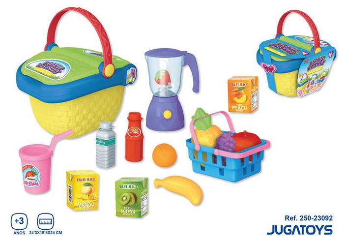 JugaToys Cesta Picnic con accesorios y batidora JugaToys Cesta Picnic con accesorios y batidora