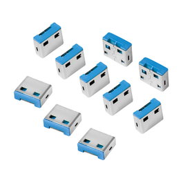LogiLink Pack de 10 cierres para puerto USB-A AU0046 Azul