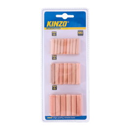 Kinzo Pack 44 Clavijas de Madera - 1,8x0,6cm, 1,4x0,8cm, 1,2x1cm