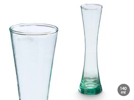 Giftdecor Violetero Vidrio Reciclado Boca Torcida 140 ml Transparente 5.5x5.5x20.5 cm (Set de 24)