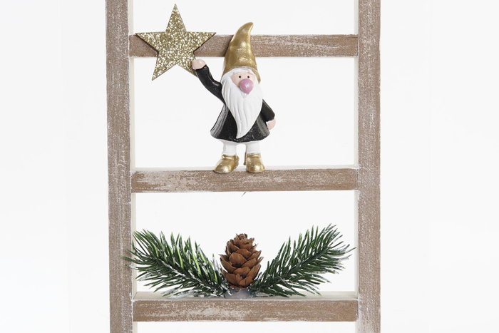 DKD Home Decor Escalera Decoracion Navidad Moderna Negro Blanco 3.8 x 35 x 11.5 cm (6 Unidades) MDF