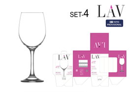 LAV Set 4 Copas de Vino 300cc Colección Fame High - 19 cm (6 Cajas)