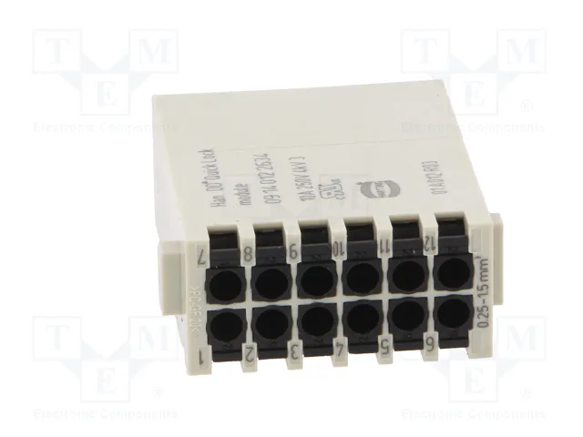 HARTING Han-Modular® Módulo Conector Macho de 12 Pines HARTING Han-Modular® Módulo Conector Macho de 12 Pines