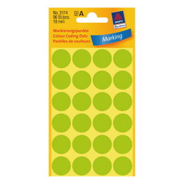AVERY Zweckform Puntos Adhesivos de Identificación Verde Brillante 18,0 mm, 96 unidades