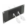 DeLOCK Panel Pasacables con Cepillo para Gestión de Cables, 10 Pulgadas (25.4 cm) 2U, Negro - Material Metal y Nylon, Ancho 88.5 mm, Profundidad 25.4 cm