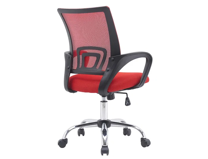 Q-connect Silla de Oficina KC04841 Siena Malla Base Metálica Alt Max 1000 Anc 560 Prof 570 Ruedas Premium Color Negro Rojo