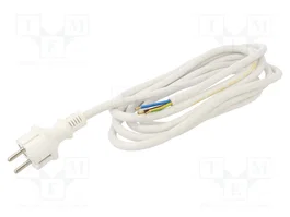 PLASTROL Cable de alimentación H05VV-F 3x2,5mm2 con enchufe CEE 7/7 (E/F), 3m