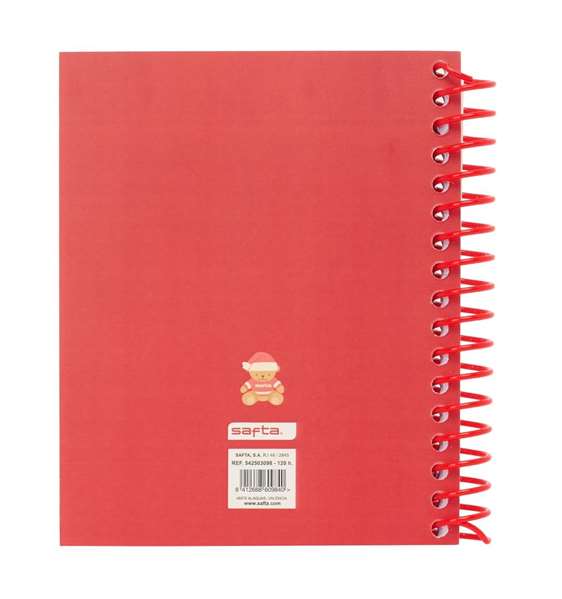 Safta Bloc A6 120 Hojas Osito Rojo Felices Fiestas 11,8x14,6cm