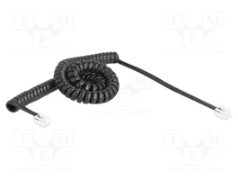 DeLOCK 90224 Cable telefónico de espiral RJ11 a RJ11, 3 m, Negro
