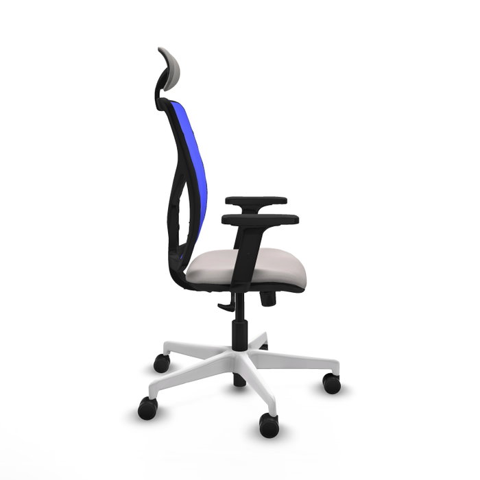 PIQUERAS Y CRESPO Silla de oficina Motilla con mecanismo Sincro, Blanco y Azul PIQUERAS Y CRESPO Silla de oficina Motilla con mecanismo Sincro, Blanco y Azul