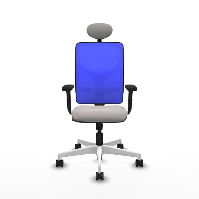 PIQUERAS Y CRESPO Silla de oficina Motilla con mecanismo Sincro, Blanco y Azul PIQUERAS Y CRESPO Silla de oficina Motilla con mecanismo Sincro, Blanco y Azul