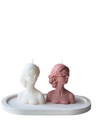 Aberto Design Glamour Candle 44ST Juego de Velas de Soja, Color Rosa y Blanco