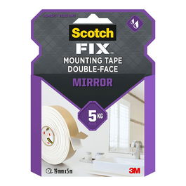 Scotch Cinta Doble Cara Montaje Espejos Máx 5 kg 19 mm x 5 m