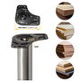 Emuca Lote de 4 patas para mesa, diámetro 60mm, H 830mm, Acero, Níquel satinado