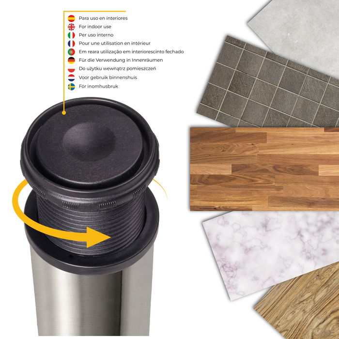 Emuca Lote de 4 patas para mesa, diámetro 60mm, H 830mm, Acero, Níquel satinado