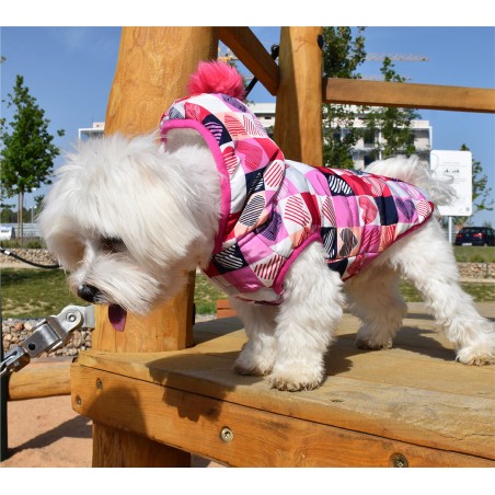 Nayeco Chaqueta Con Capucha Love Square para Perro Repelente al Agua 20 cm
