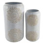 DKD Home Decor Set de 2 Jarrones Mandala Blanco y Dorado Mlaya