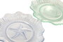 DKD Home Decor Bandeja Vaciabolsillos de Cristal 21x21x2 cm Surtido Azul y Verde