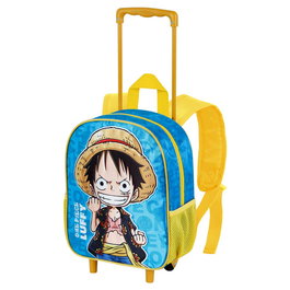 One Piece Mochila Ruedas Pequeña Monkey Infantil Azul 31x26x11cm Capacidad 12.5L