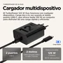 Motorola TurboPower Duo 125W Duo Charger Negro con 2 puertos USB-C