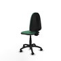 Silla de oficina Aýna con mecanismo Contacto permanente básico tapizada con Tela color Verde esmeralda. Equipada con Base poliamida negra, Sin brazos y Ruedas de parqué
