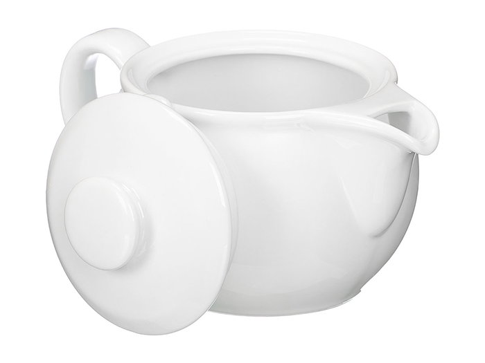 Vessia Tetera de Porcelana 700 ml, Color Blanco, Dimensiones 18.5x11x11 cm (Set de 16)
