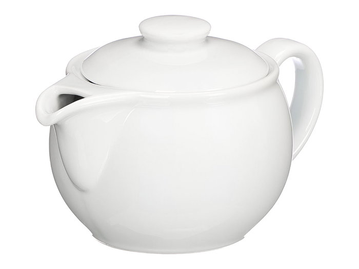 Vessia Tetera de Porcelana 700 ml, Color Blanco, Dimensiones 18.5x11x11 cm (Set de 16)