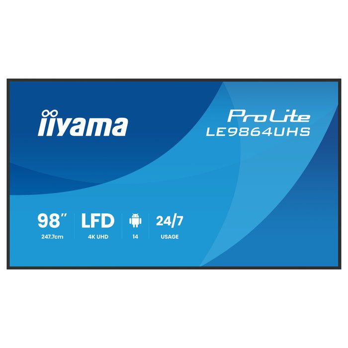 iiyama LE9864UHS-B1AG Monitor de Señalización Digital 98 Pulgadas 4K UHD Android iiyama LE9864UHS-B1AG Monitor de Señalización Digital 98 Pulgadas 4K UHD Android