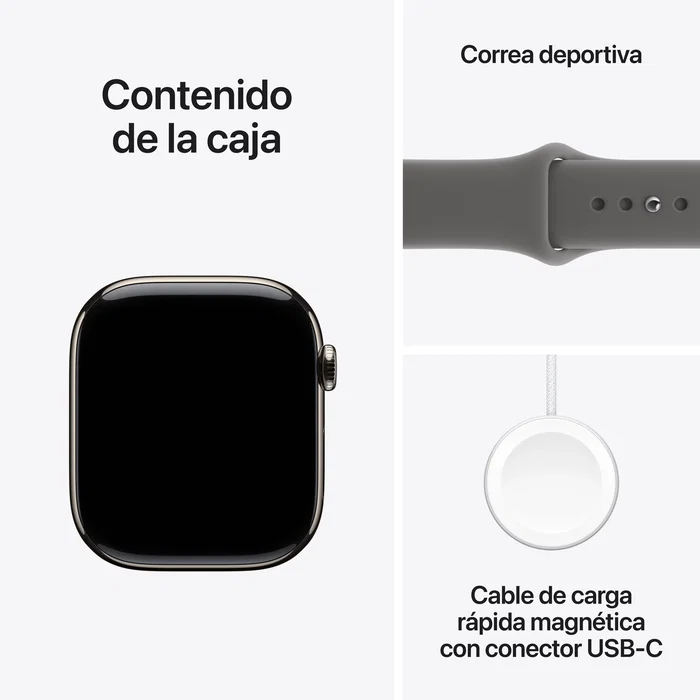 Apple Watch Series 11 GPS + Cellular 46mm Titanio Natural y Correa Sport Gris Piedra M/L