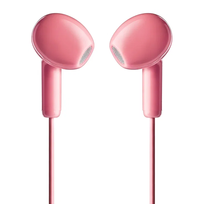 NGS CROSS FLIP Auriculares Alámbricos Intraurales con Micrófono y Botón Multifunción para Llamadas y Música, Control de Volumen, Cable 1.2m, Color Rosa, Conector Jack 3.5mm