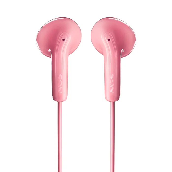NGS CROSS FLIP Auriculares Alámbricos Intraurales con Micrófono y Botón Multifunción para Llamadas y Música, Control de Volumen, Cable 1.2m, Color Rosa, Conector Jack 3.5mm