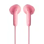 NGS CROSS FLIP Auriculares Alámbricos Intraurales con Micrófono y Botón Multifunción para Llamadas y Música, Control de Volumen, Cable 1.2m, Color Rosa, Conector Jack 3.5mm