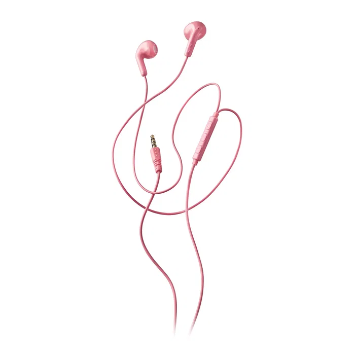 NGS CROSS FLIP Auriculares Alámbricos Intraurales con Micrófono y Botón Multifunción para Llamadas y Música, Control de Volumen, Cable 1.2m, Color Rosa, Conector Jack 3.5mm
