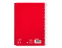 Liderpapel Cuaderno espiral Pautaguía A5, Tapa Dura, 80 Hojas, Papel 90gr, Cuadro Pautado 5mm, Rojo