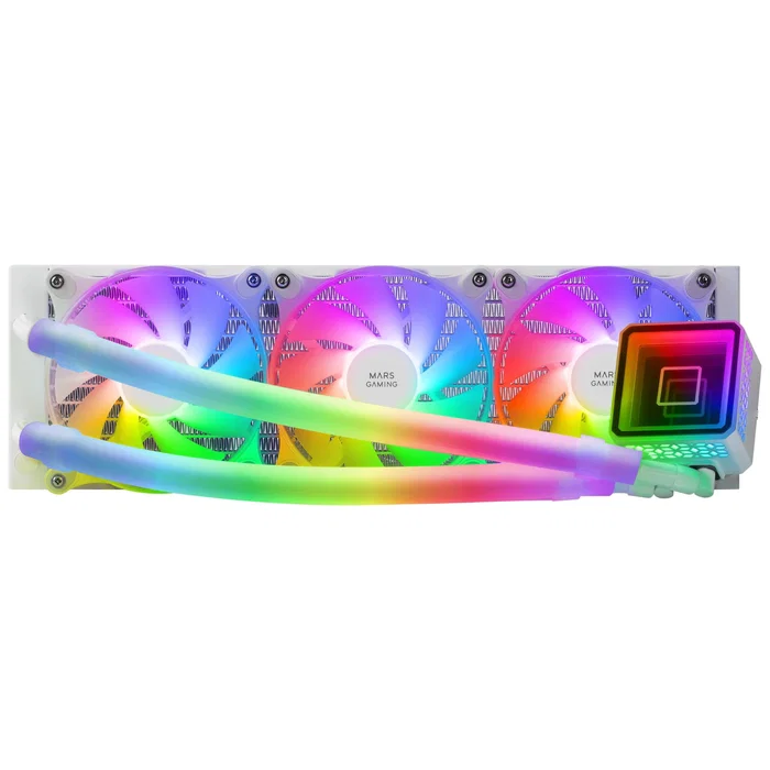 Mars Gaming ML-ULTRA360 Refrigeración Líquida AIO para CPU, Blanco, 360mm, 3 Ventiladores ARGB, TDP 650W, Compatible con Intel y AMD Mars Gaming ML-ULTRA360 Refrigeración Líquida AIO para CPU, Blanco, 360mm, 3 Ventiladores ARGB, TDP 650W, Compatible con Intel y AMD
