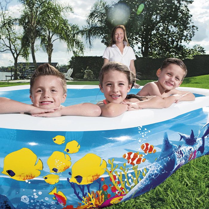 Bestway Piscina Hinchable 2 Camaras Fondo de Mar 262x157x46 cm Bestway Piscina Hinchable 2 Camaras Fondo de Mar 262x157x46 cm