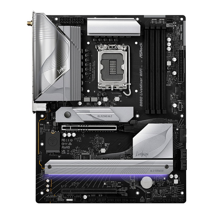 ASRock B860 LiveMixer WiFi Placa Base ATX - Intel LGA 1851, Chipset B860, Wi-Fi 6E, Bluetooth 5.3, 3 Ranuras M.2, DDR5 256 GB, Thunderbolt, 2.5 GbE, Realtek ALC1220 ASRock B860 LiveMixer WiFi Placa Base ATX - Intel LGA 1851, Chipset B860, Wi-Fi 6E, Bluetooth 5.3, 3 Ranuras M.2, DDR5 256 GB, Thunderbolt, 2.5 GbE, Realtek ALC1220