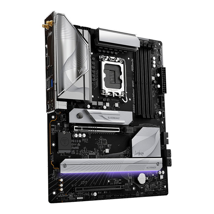 ASRock B860 LiveMixer WiFi Placa Base ATX - Intel LGA 1851, Chipset B860, Wi-Fi 6E, Bluetooth 5.3, 3 Ranuras M.2, DDR5 256 GB, Thunderbolt, 2.5 GbE, Realtek ALC1220 ASRock B860 LiveMixer WiFi Placa Base ATX - Intel LGA 1851, Chipset B860, Wi-Fi 6E, Bluetooth 5.3, 3 Ranuras M.2, DDR5 256 GB, Thunderbolt, 2.5 GbE, Realtek ALC1220