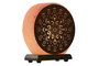 DKD Home Decor Lámpara de Sobremesa de Sal del Himalaya Estilo Árabe con Diseño Mandala, Acabado Natural en Color Marrón Rosa, 7 x 18 x 16 cm, Incluye Bombilla E14