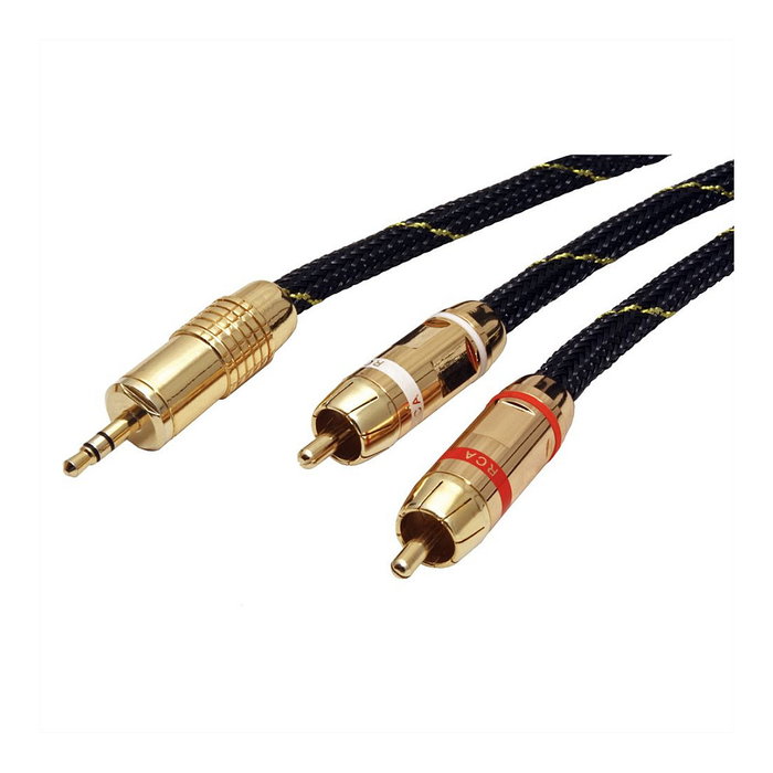 ROLINE Cable de Audio 3,5 mm Estéreo a 2 x RCA, 5 m